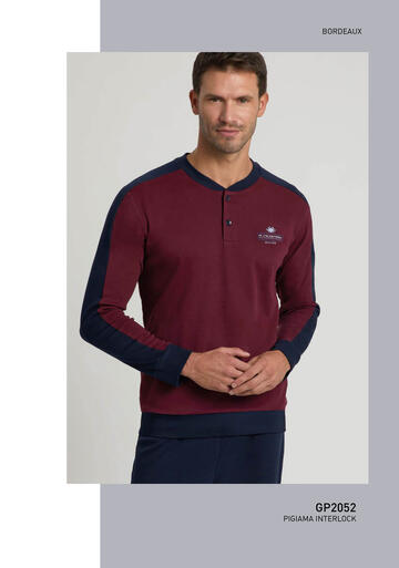 ART. GP2052- pigiama uomo m/l cotone interlock gp2052 - Fratelli Parenti